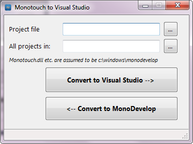 Monodevelop to visual studio